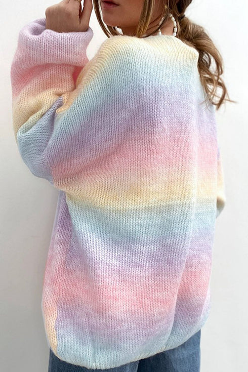 'Fiametta' Multicolour Drop Shoulder Cardigan - Celes Fashion